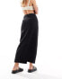 Фото #9 товара ASOS DESIGN Petite denim maxi skirt with split hem in washed black