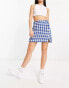 River Island boucle dogtooth print skirt co-ord in blue BLUE - BRIGHT, US 4 - фото #6