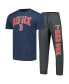 ფოტო #1 პროდუქტის Men's Charcoal, Navy Boston Red Sox Meter T-shirt and Pants Sleep Set
