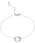 ფოტო #1 პროდუქტის Hello Kitty Diamond Silhouette Link Bracelet (1/20 ct. t.w.) in 10k White & Rose Gold