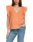 Фото #1 товара Velvet By Graham & Spencer Ava Linen Top Women's Orange S