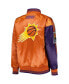 ფოტო #3 პროდუქტის Women's Purple, Orange Phoenix Suns Split Colorblock Satin Full-Snap Varsity Jacket