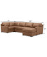 Фото #13 товара Radley 136" 4-Pc. Leather Square Corner Modular Chaise Sectional, Created for Macy's