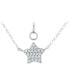 ფოტო #1 პროდუქტის Cubic Zirconia Star Pendant Necklace in Sterling Silver, 16" + 2" extender, Created for Macy's