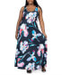Фото #3 товара Plus Size Scoop A Line Sleeveless Maxi Dress
