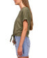 ფოტო #3 პროდუქტის All Day Tie-Hem Cuffed T-Shirt