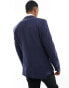 French Connection linen formal suit jacket in blue