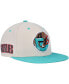 Фото #2 товара Men's Cream, Turquoise Vancouver Grizzlies Hardwood Classics 2-Tone Chain-Stitch Snapback Hat