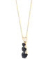 Onyx Graduated 18" Pendant Necklace in 14k Gold