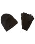 Qi Cashmere 2Pc Ribbed Cashmere Hat & Glove Set Men's