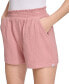 ფოტო #3 პროდუქტის Women's Smocked-Waist Double-Crepe Pull-On Cotton Shorts