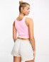 Фото #4 товара Champion Legacy crop top with buttons in pink