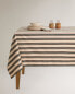 Coloured stripe tablecloth