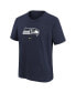 ფოტო #3 პროდუქტის Preschool Boys and Girls College Navy Seattle Seahawks Team Wordmark T-shirt