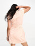 Фото #7 товара ASOS DESIGN sleeveless twill shirt mini dress with D ring buckle detail in peach