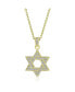 Фото #1 товара Bling Jewelry traditional Hanukkah Star of David Pendant Necklace: CZ Accents, Gold Plated & Sterling Silver Women & Bat Mitzvah