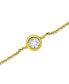 Cubic Zirconia Bezel Link Bracelet in 18k Gold-Plated Sterling Silver, Created for Macy's