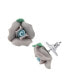 ფოტო #1 პროდუქტის Silver Tone Large Porcelain Rose Earrings