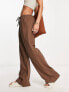 Weekday Mia linen mix trousers in brown