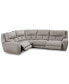 Фото #7 товара CLOSEOUT! Terrine 4-Pc. Fabric Sectional with 2 Power Motion Recliners, Created for Macy's