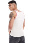 Фото #3 товара ASOS DESIGN muscle fit vest in cream with red zig-zag tipping