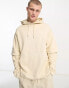 ASOS DESIGN – Oversize-Sweatshirt in Beige mit zweilagigem Design