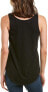 Lilla P Pima Women's 248232 Modal Shirttail Scoop Black Top Size XS