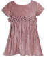 ფოტო #1 პროდუქტის Baby Girls Short Sleeved Crinkle Velvet Dress with Rusching Detail At Waist