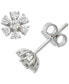 Фото #1 товара Diamond Floral Starburst Stud Earrings (1/4 ct. t.w.) in 14k White Gold