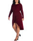 Plus Size Long Sleeve High Low Dress