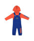 Фото #3 товара Boys and Girls Newborn and Infant Heathered Royal, Heathered Orange Florida Gators Chim-Chim Long Sleeve Hoodie T-shirt and Overall Set