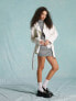 Miss Selfridge oversized faux leather biker jacket in white