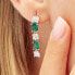 Silver dangling single earrings Fancy Life Green FLG17