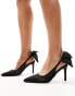 Фото #1 товара Glamorous pointed high heeled court shoes with bow in black lace