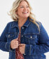 Фото #3 товара Plus Size Classic Denim Jacket, Created for Macy's