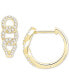 ფოტო #3 პროდუქტის Diamond Triple Link Hoop Earrings (1/4 ct. t.w.) in 10k Gold