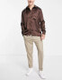 ASOS DESIGN tapered twill smart trousers in camel