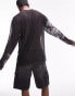 Фото #4 товара Topman oversized fit long sleeve mesh t-shirt with floral print in black