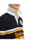 ფოტო #3 პროდუქტის Men's Black Pittsburgh Steelers Cory Varsity Rugby Long Sleeve T-shirt