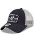 Бейсболка кепка New Era мужская сетчатая 9Twenty Snapback Hat с логотипом New York Yankees Синий - фото #2