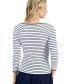 ფოტო #2 პროდუქტის Women's Striped Sweetheart-Neck Sweater