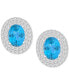 Rhodolite Garnet (3 ct. t.w.) & White Topaz (7/8 ct. t.w.) Oval Stud Earrings in Sterling Silver (Also in Citrine, Blue Topaz, Peridot, & Amethyst)