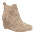Фото #2 товара TOMS Kelsey Leopard Wedge Booties Womens Brown Casual Boots 10016841-101