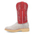 Фото #3 товара Dingo Kiwi Embroidered Ostrich Round Toe Cowboy Mens White Casual Boots DI606-1