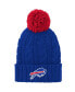 Фото #1 товара Big Girls Royal Buffalo Bills Team Cable Cuffed Knit Hat with Pom