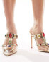 Azalea Wang Zya jewel embellished heeled mules in gold