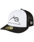 Фото #1 товара Men's White, Black Colorado Rockies 2023 On-Field Batting Practice Low Profile 59FIFTY Fitted Hat