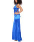 Фото #12 товара Juniors' Strappy-Back Satin Gown, Created for Macy's