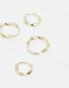 Kingsley Ryan Gold Plated molten hoop earrings pack of 2