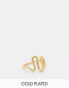 ASOS DESIGN 14k gold plated ring with squiggle design